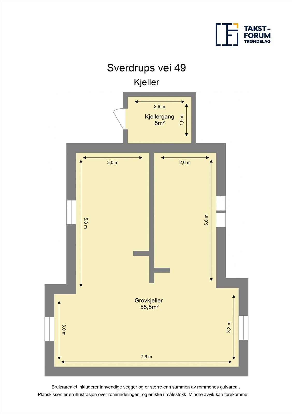 Planskisse kjeller Galleribilde