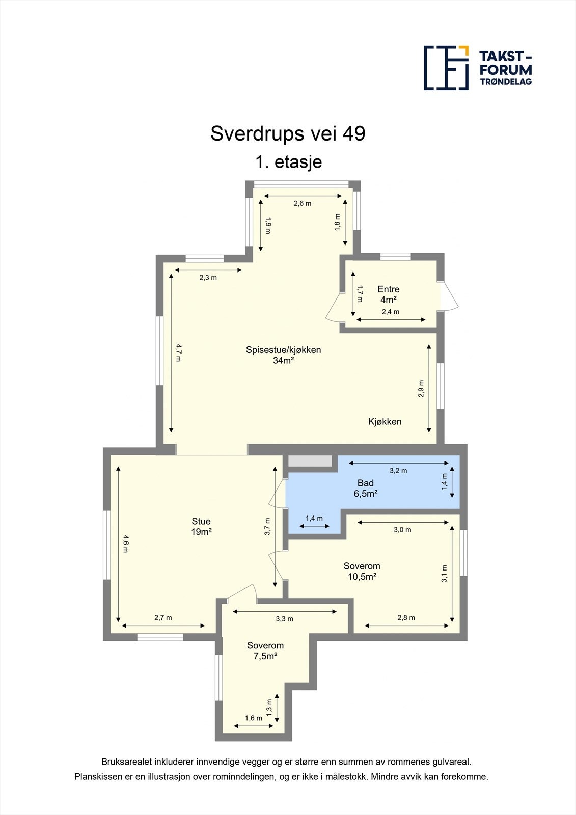 Planskisse 1. etasje Galleribilde