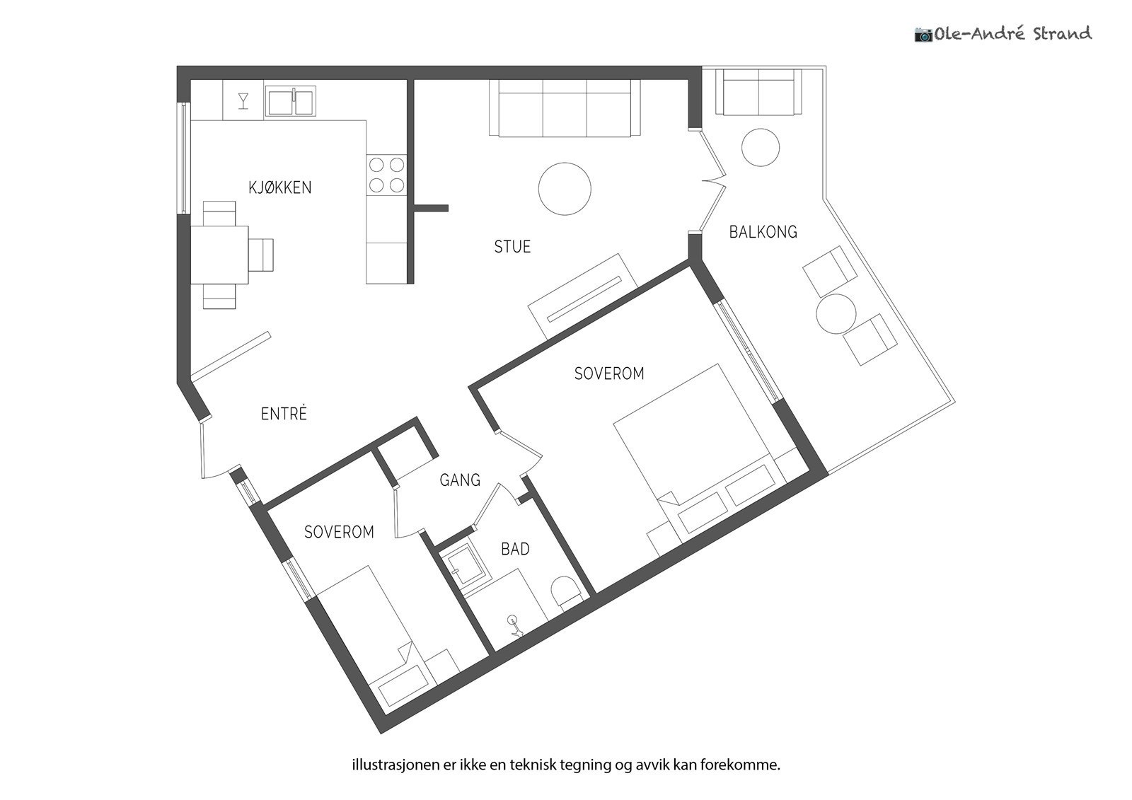 Plantegning av leiligheten. Galleribilde
