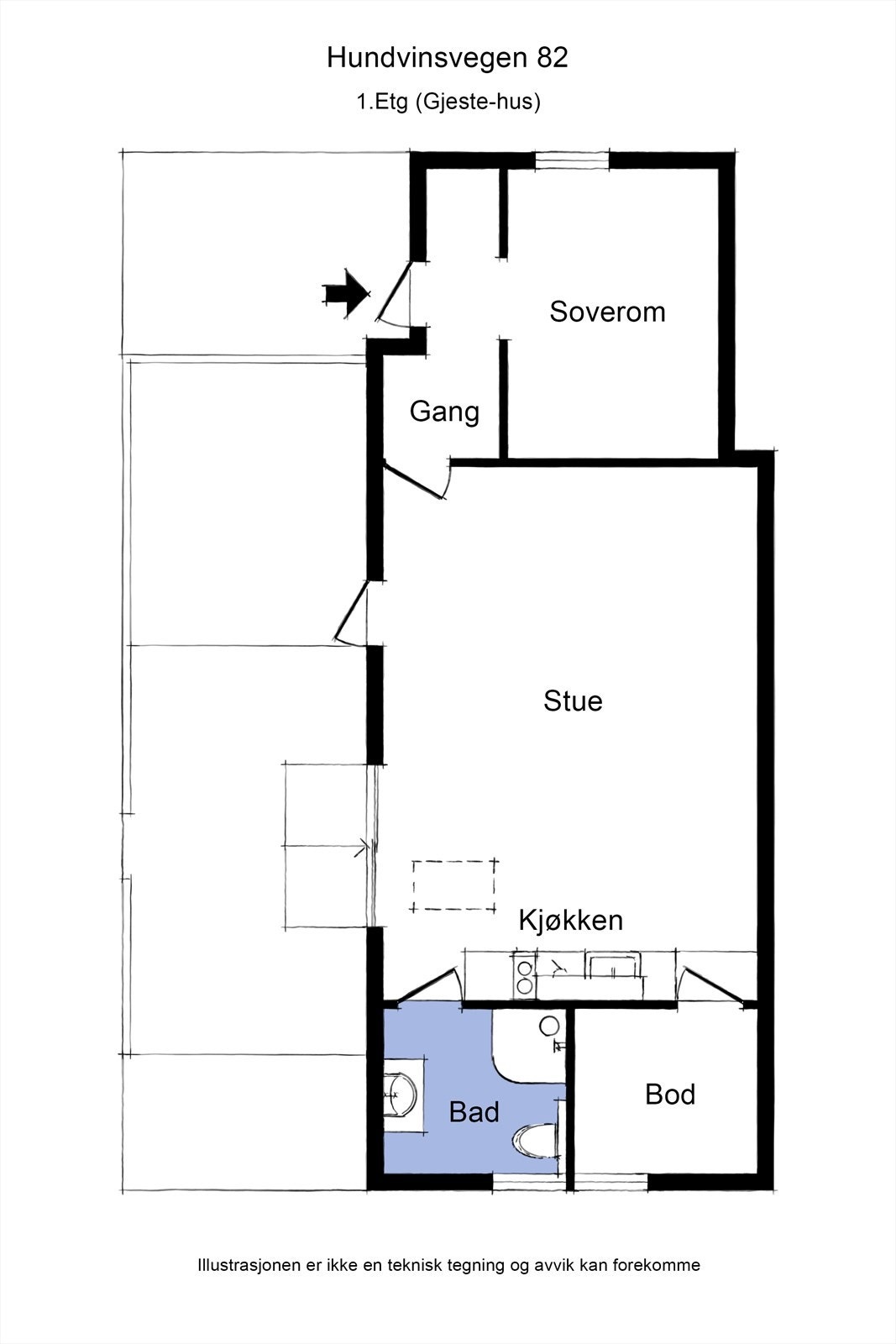 20260508 - Hundvinsvegen 82 1etg Gjeste-hus 2D Galleribilde