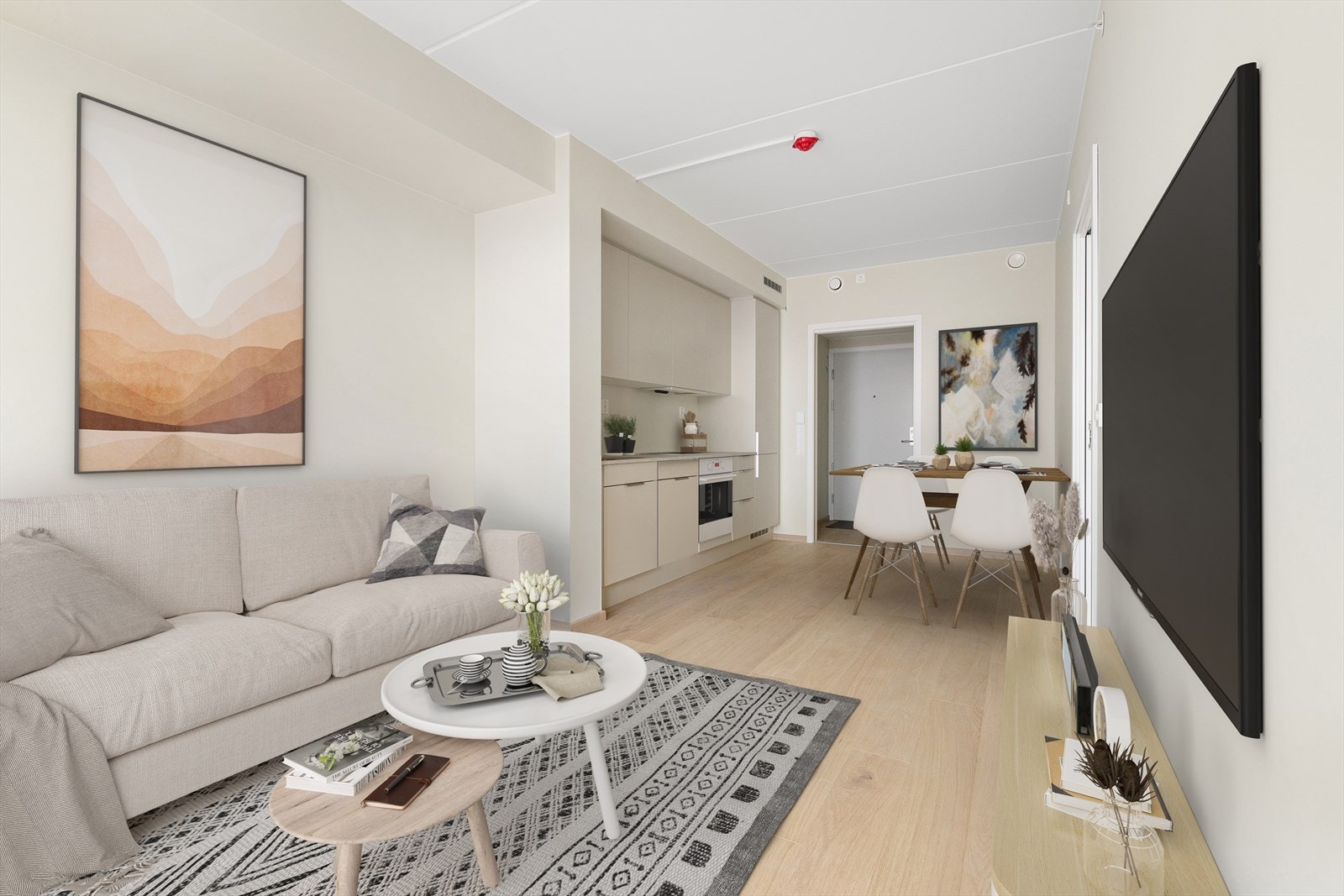 Stue m. plass til sittegruppe. Galleribilde