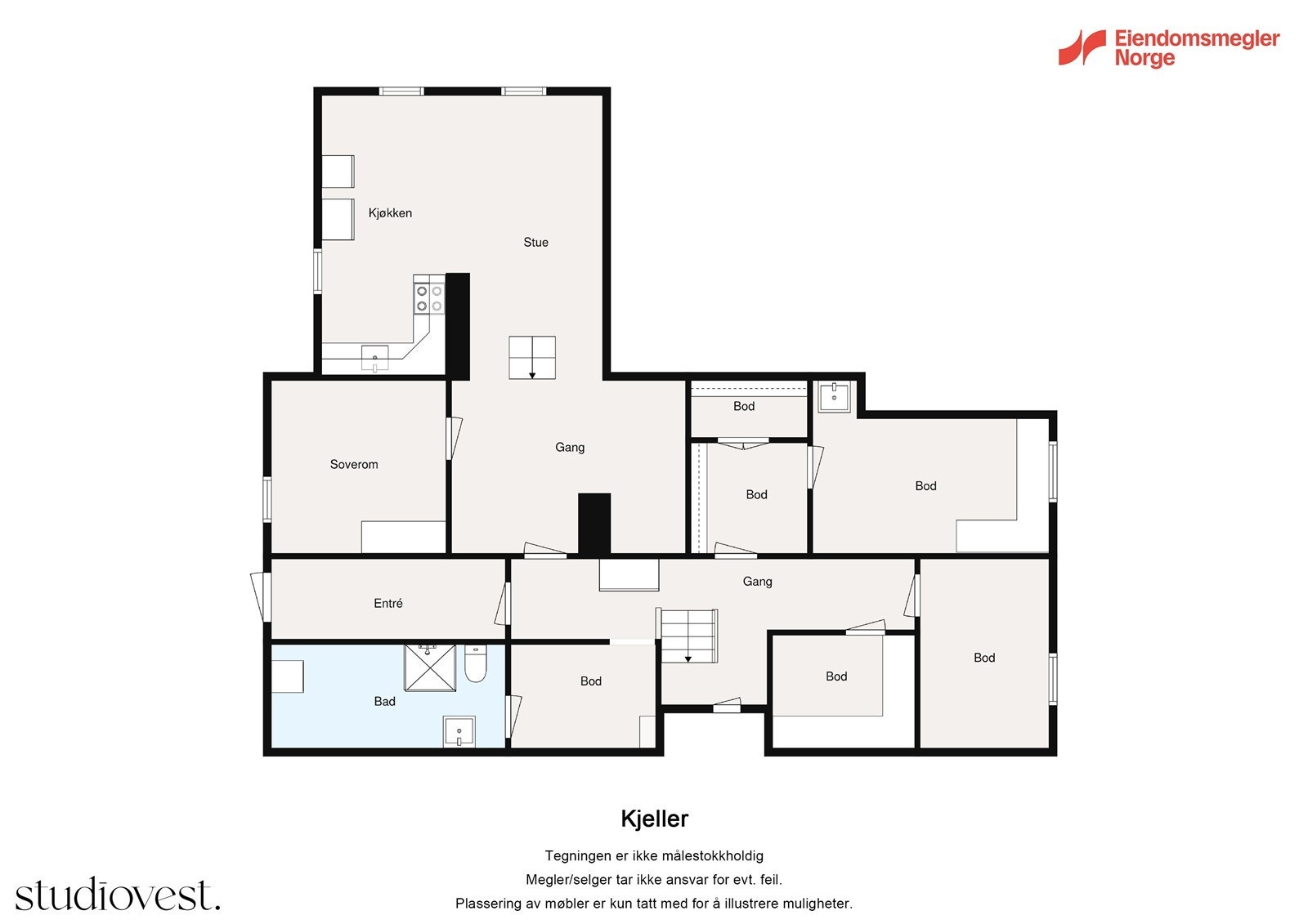 Plantegning kjeller Galleribilde