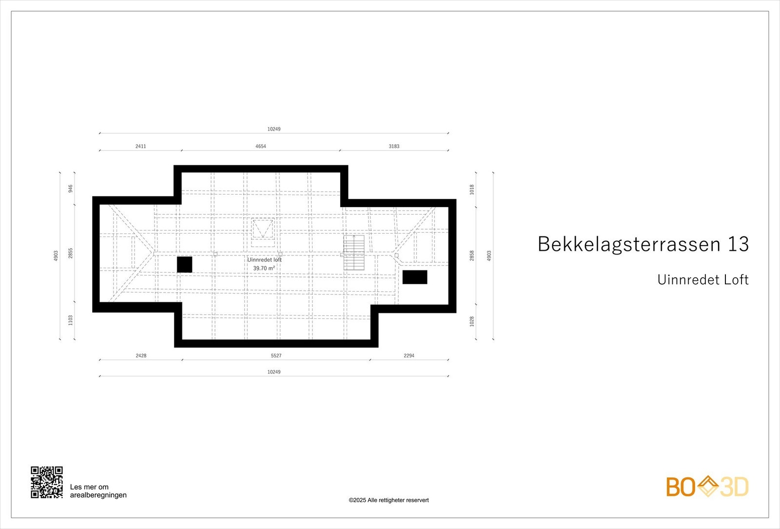 Plantegning loft. Galleribilde