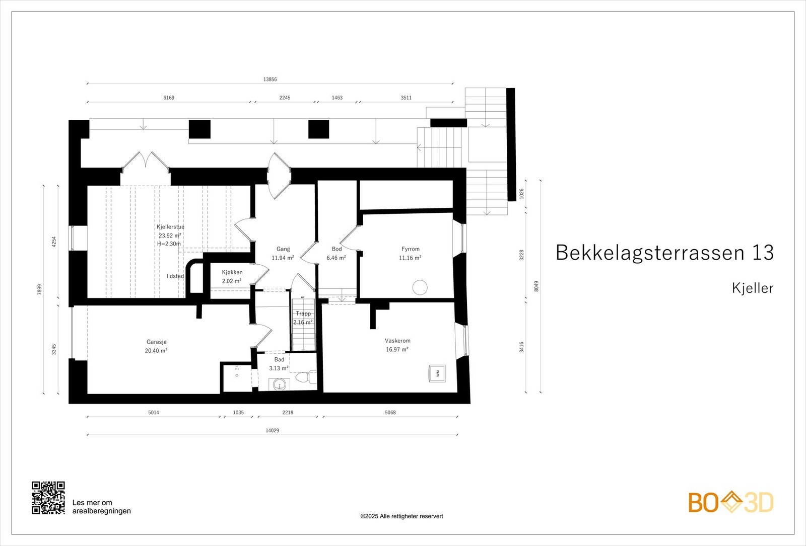 Plantegning kjeller. Galleribilde