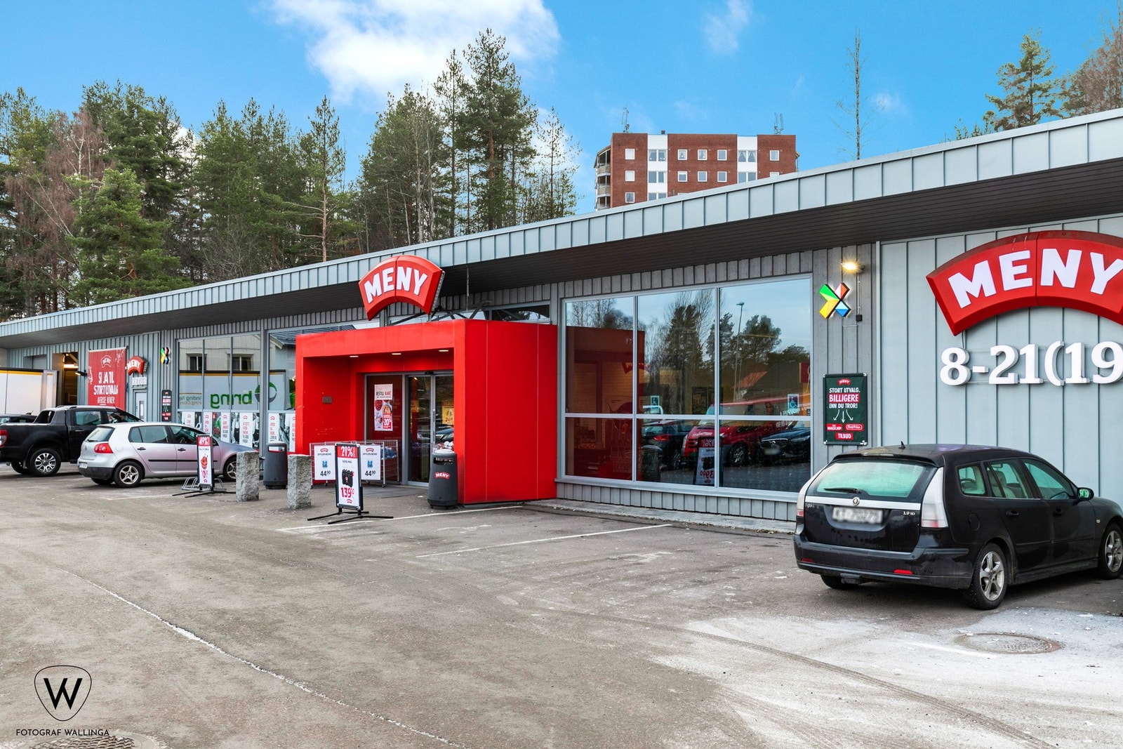 Dagligvarehandel kan gjøres på Meny - kun et par minutters gange unna. Galleribilde