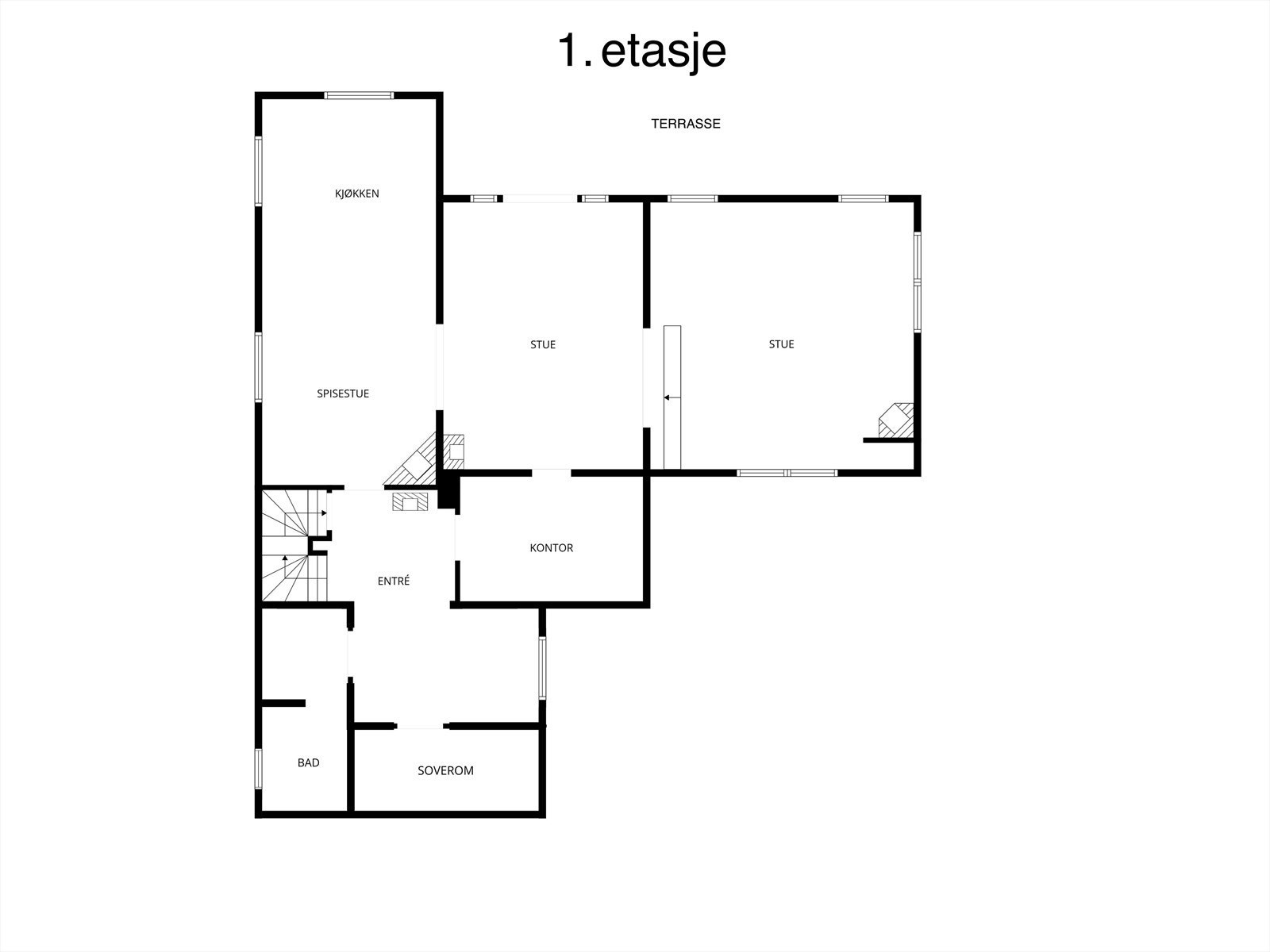 Plantegning 1. etasje Galleribilde
