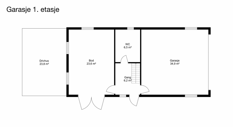 Plantegning garasje 1. etasje. Galleribilde