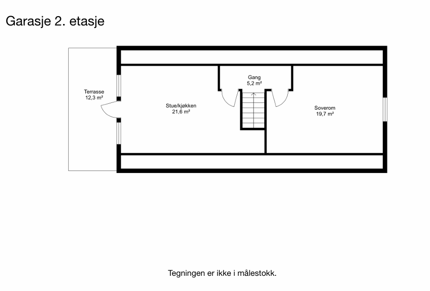 Plantegning garasje 2. etasje. Galleribilde