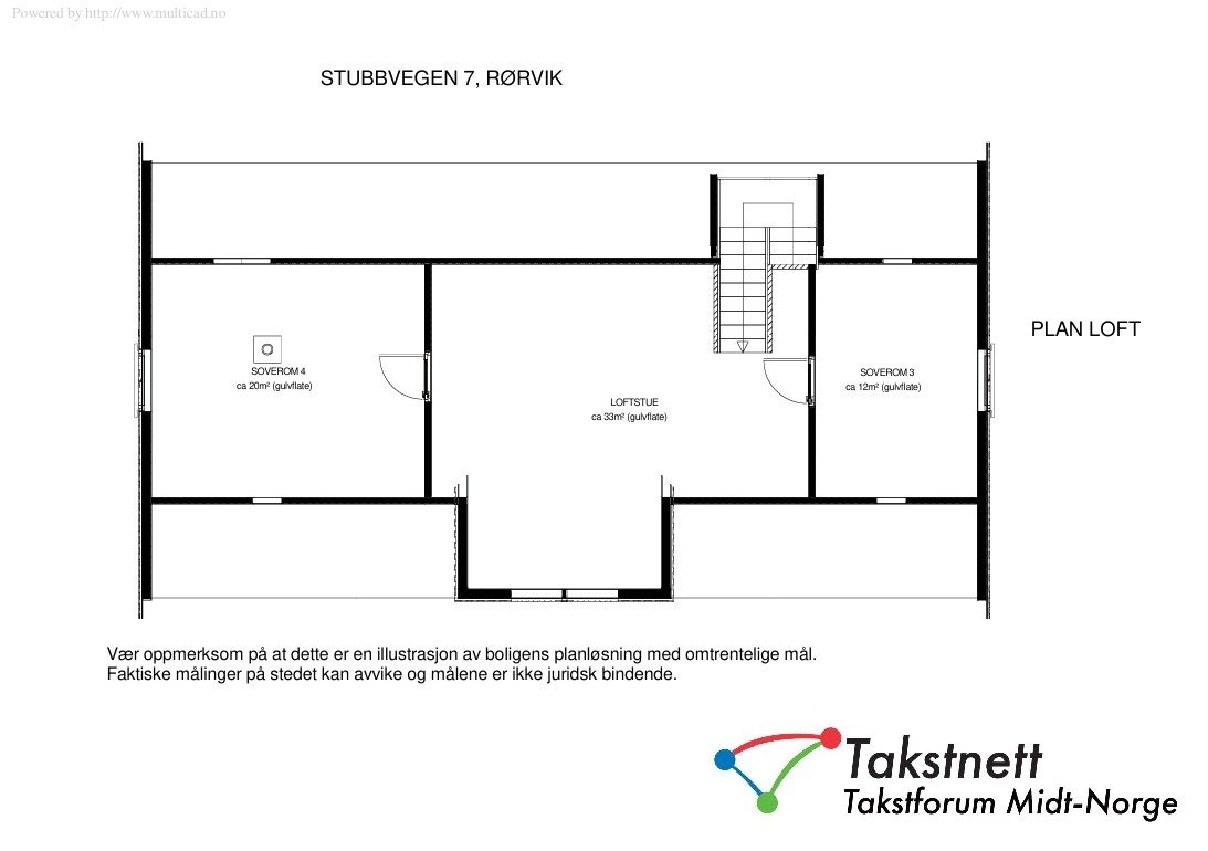 Stubbvegen 7, plan loft Galleribilde