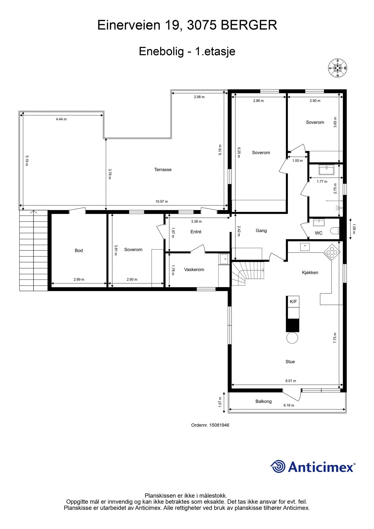 Plantegning 1. etasje Galleribilde