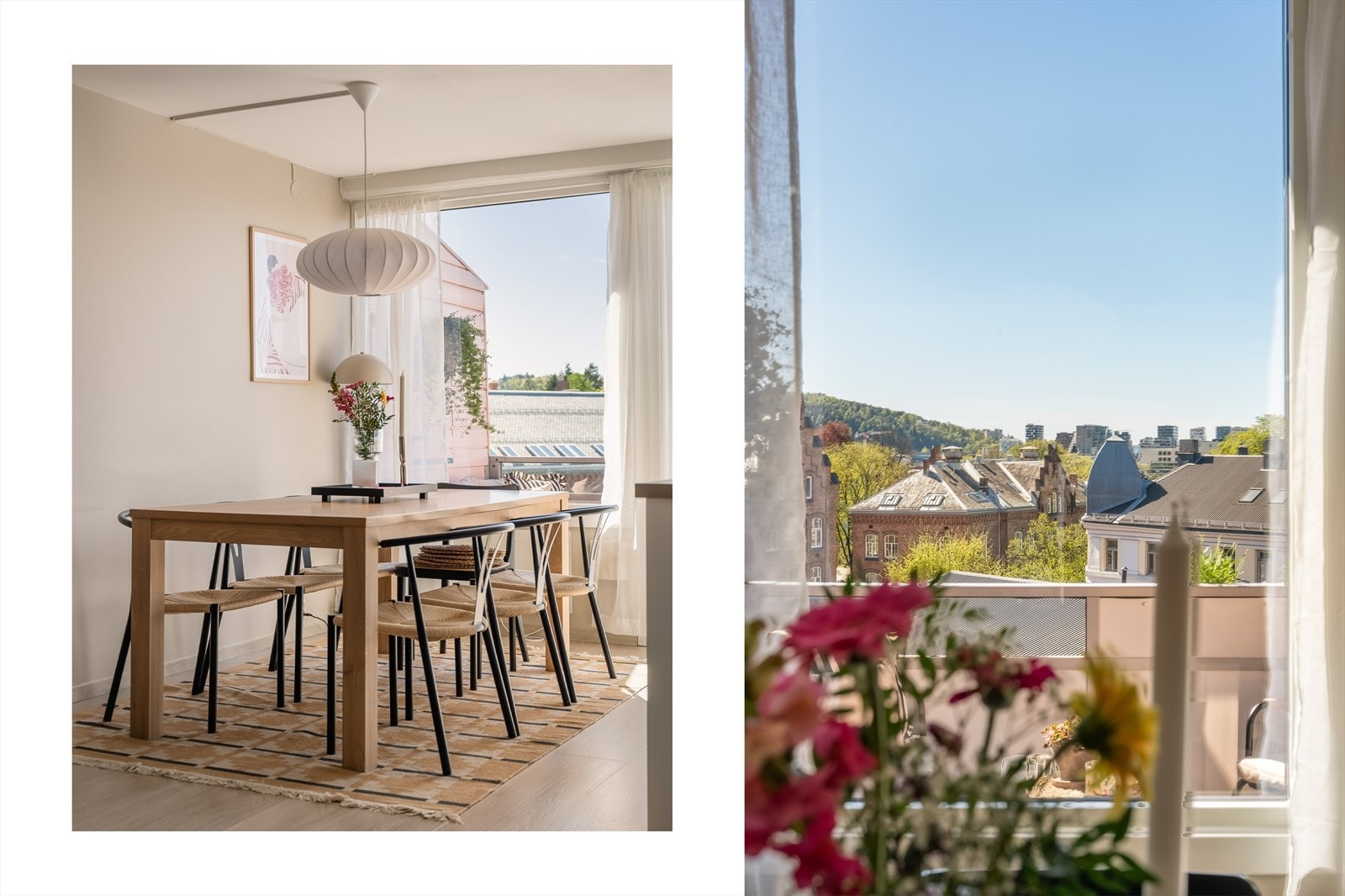 Den åpne løsningen gir et sosialt allrom med plass til mange. Her kan du enkelt forlenge bordet og gi plass til mange gjester. Galleribilde