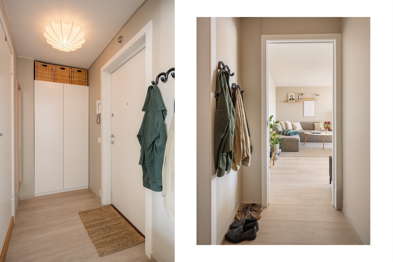 En hyggelig entré ønsker deg velkommen hjem. Galleribilde