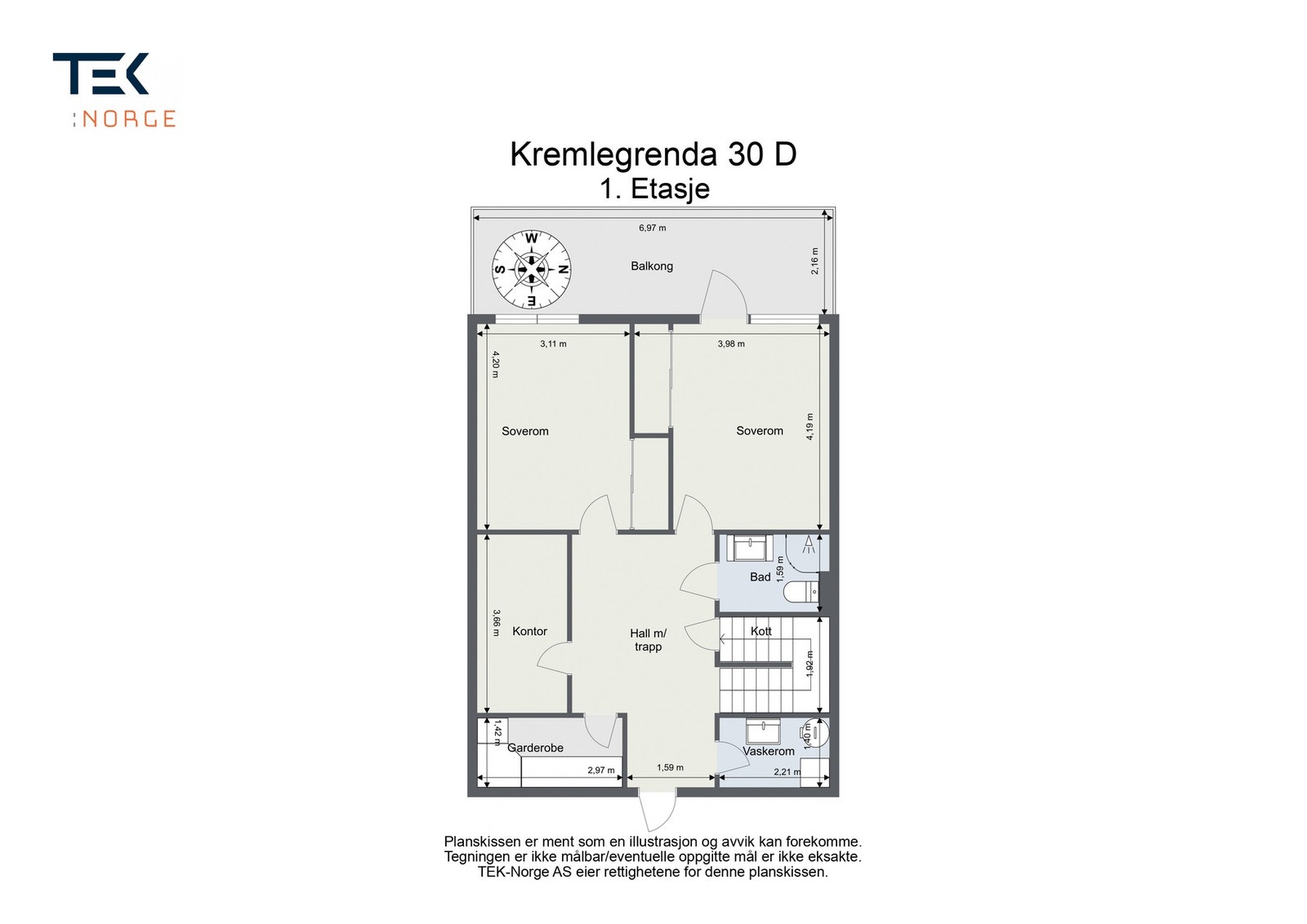 Plantegning, Kremlegrenda 30 D, 1. etasje Galleribilde