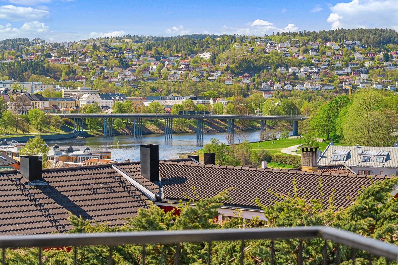 Majestetisk utsikt over Nidelva mot Byåsen. Galleribilde