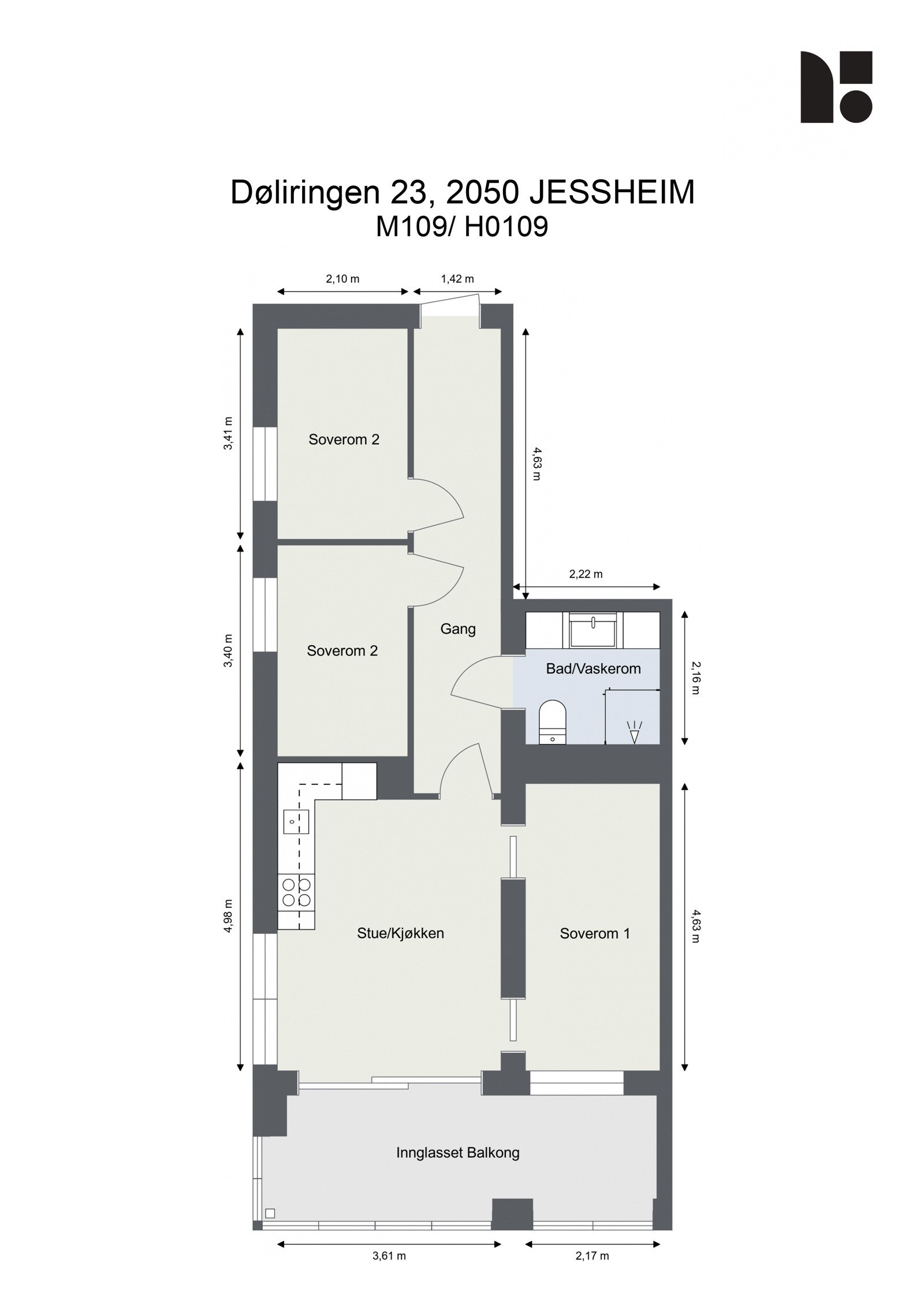 Plantegning, M109 - H0109 Galleribilde