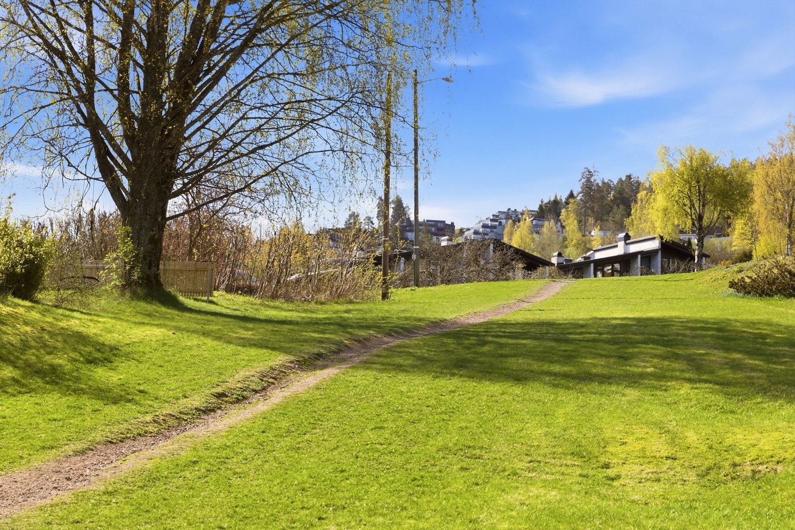 Rett bak boligen går det en sti som tar deg til Blektjern og videre inn i marka Galleribilde