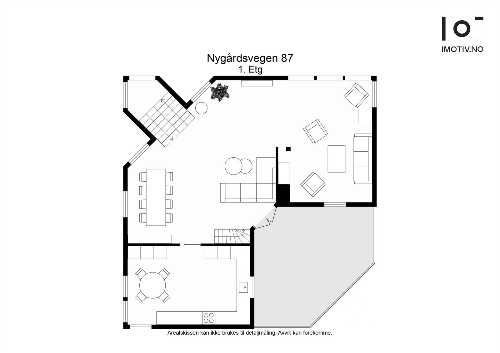 Plantegning hovedetasje. Galleribilde