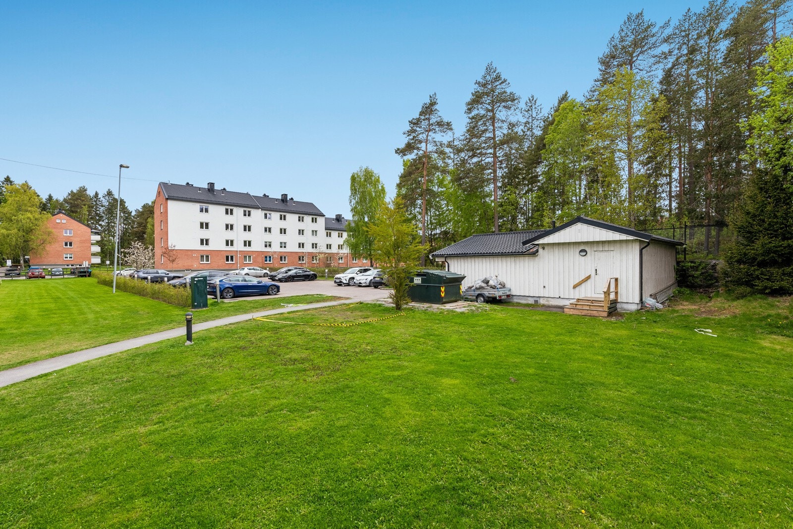 Utsikt fra balkong store grøntarealer. Galleribilde