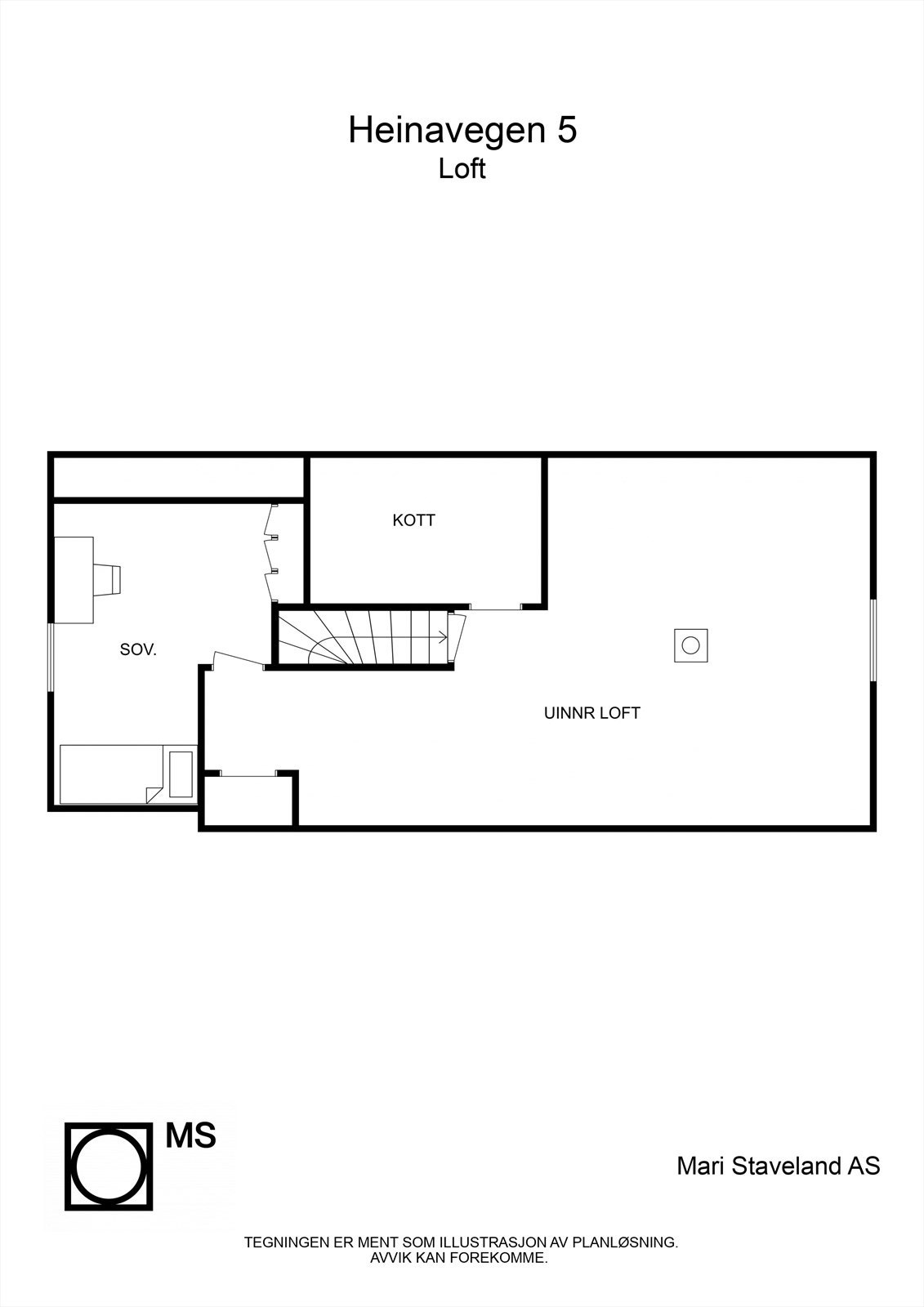 Plantegning loftsetasje Galleribilde