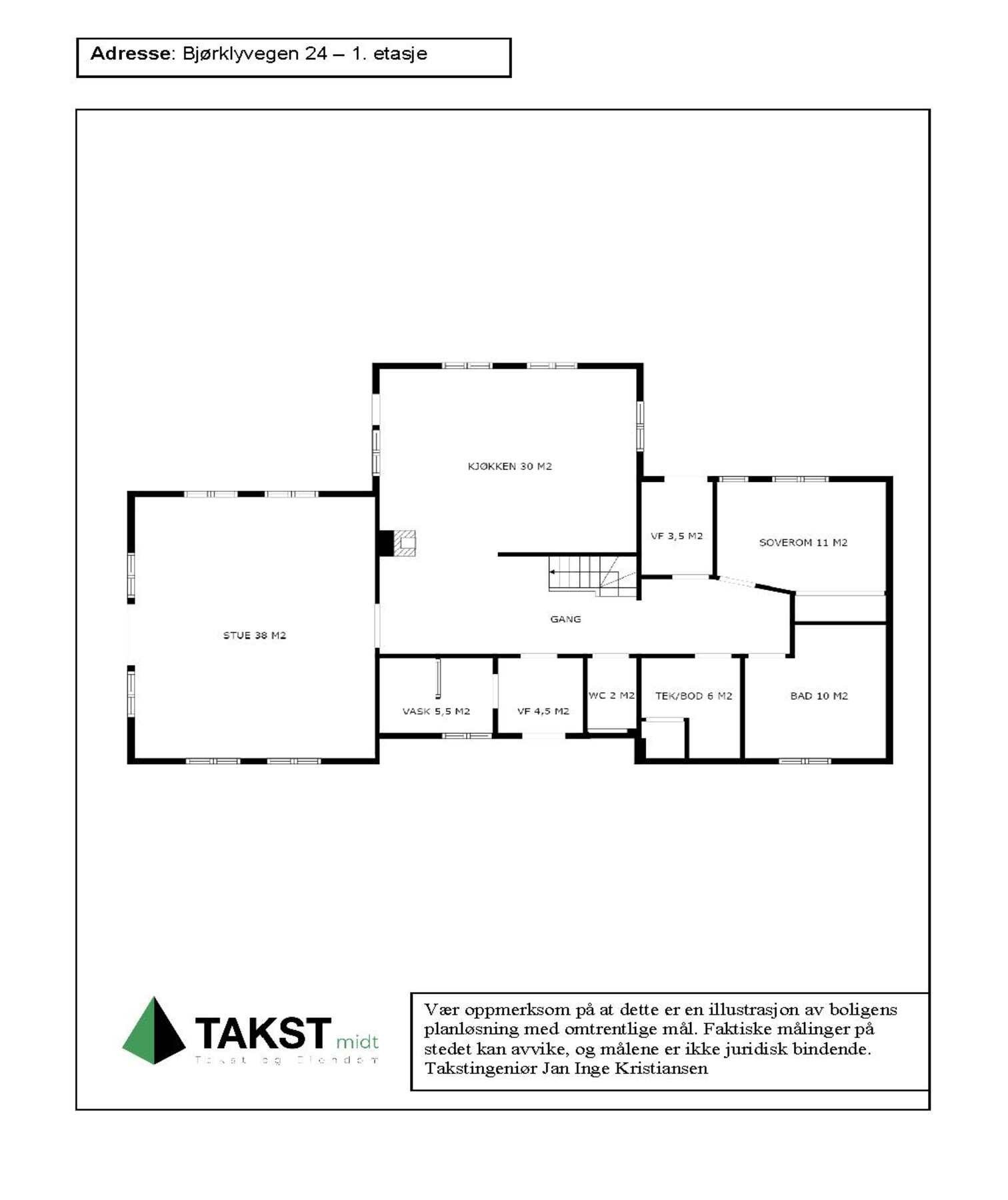Planskisse 1.etasje bolighus Galleribilde