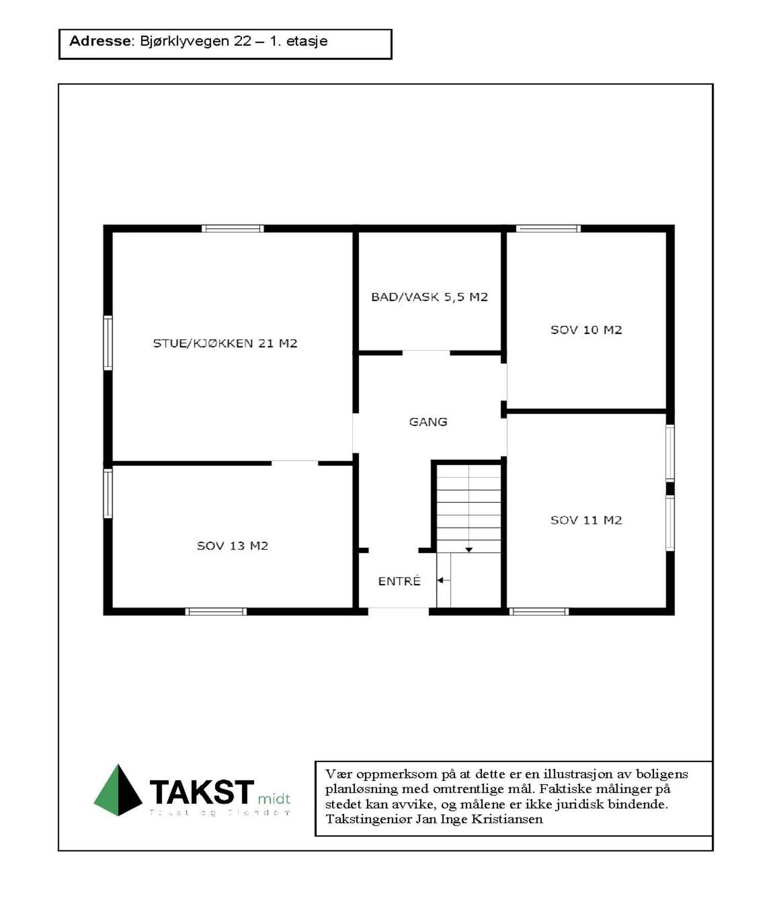 Planskisse 2.etasje hovedhus. Galleribilde