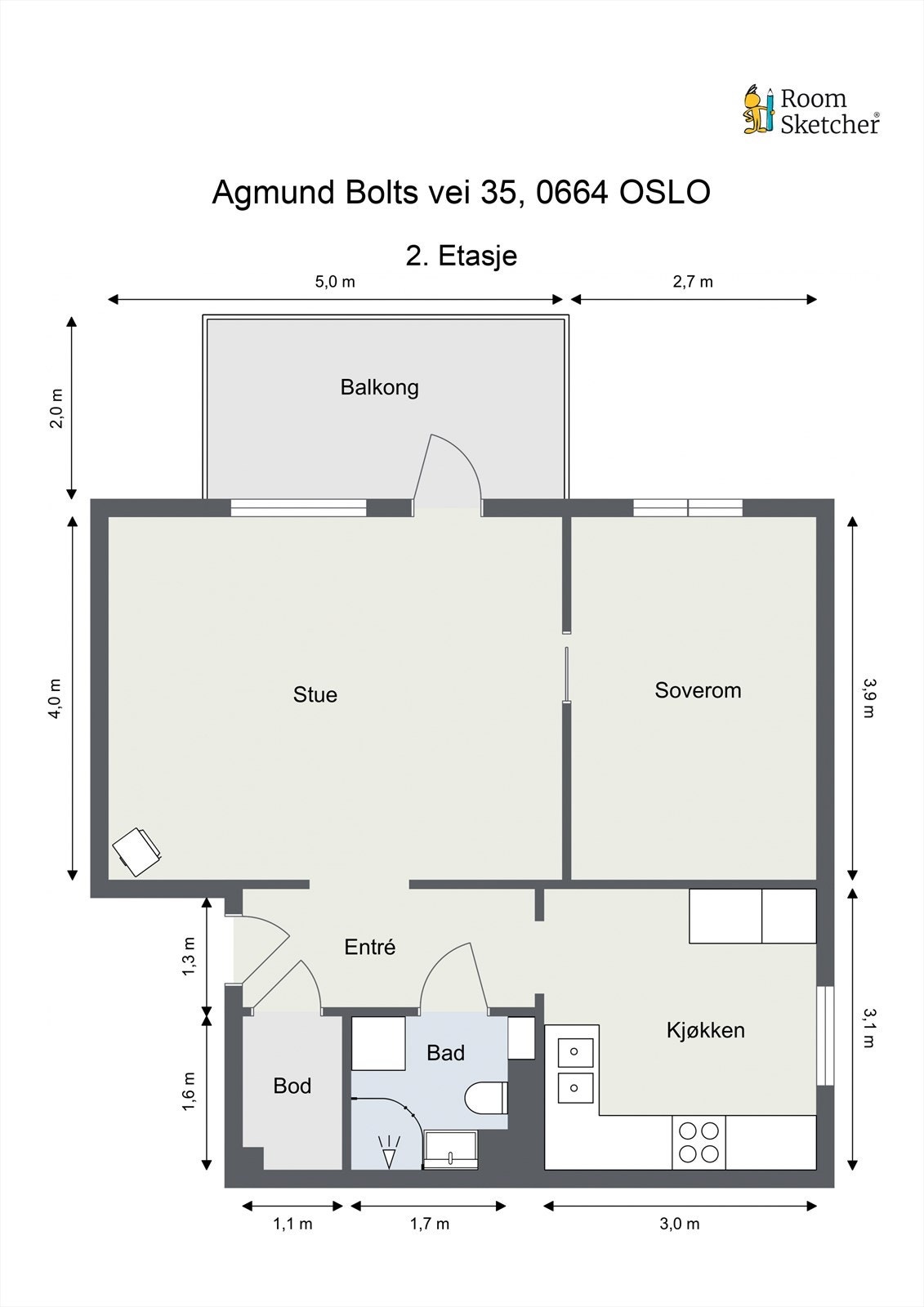 Andelen disponerer også en bod på loft og to boder i underetajse Galleribilde