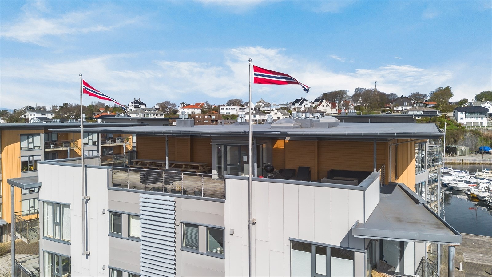 Sameiet har felles takterrasse, til stor glede for beboerne. Galleribilde