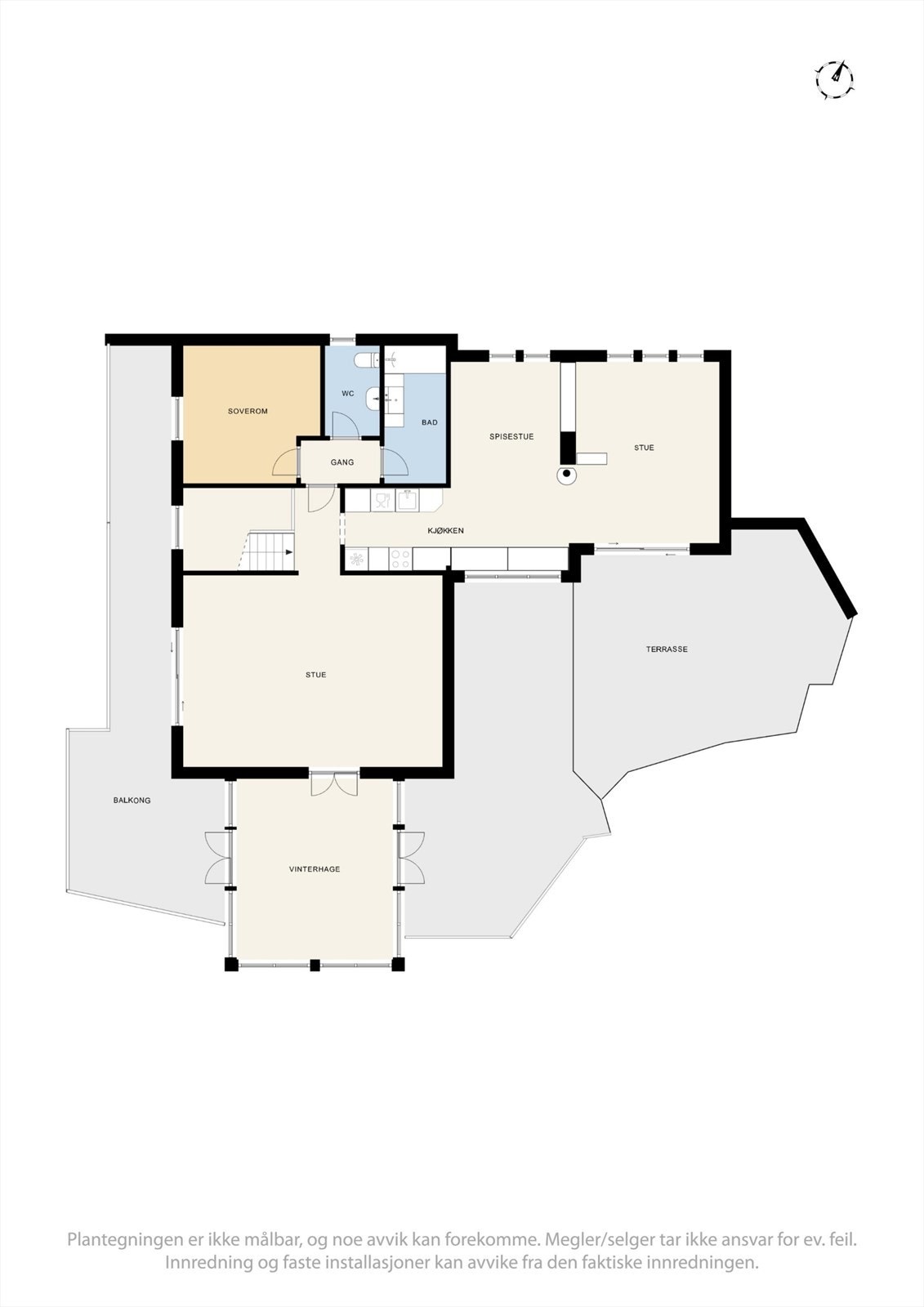 Plantegning hovedetasje / 1.etasje Galleribilde
