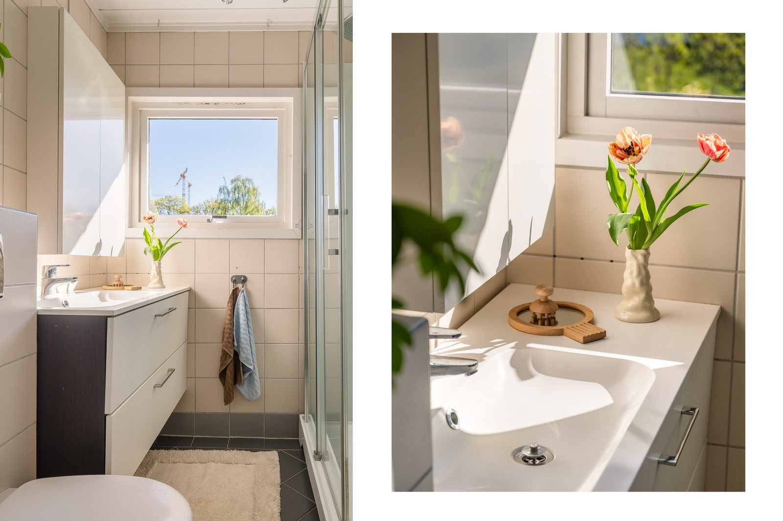 Selv på badet har du et vindu som er både godt for naturlig lys og ventilasjon. Galleribilde