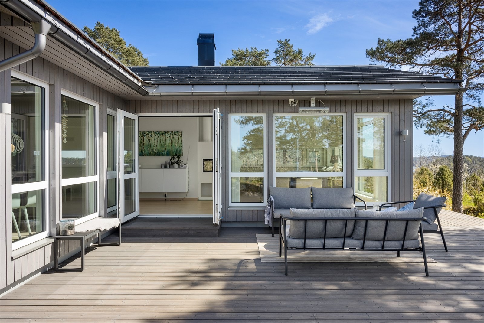 Nydelig terrasse med adkomst fra stuen Galleribilde