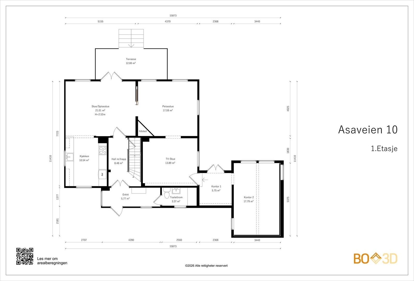Plantegning 1. etasje Galleribilde