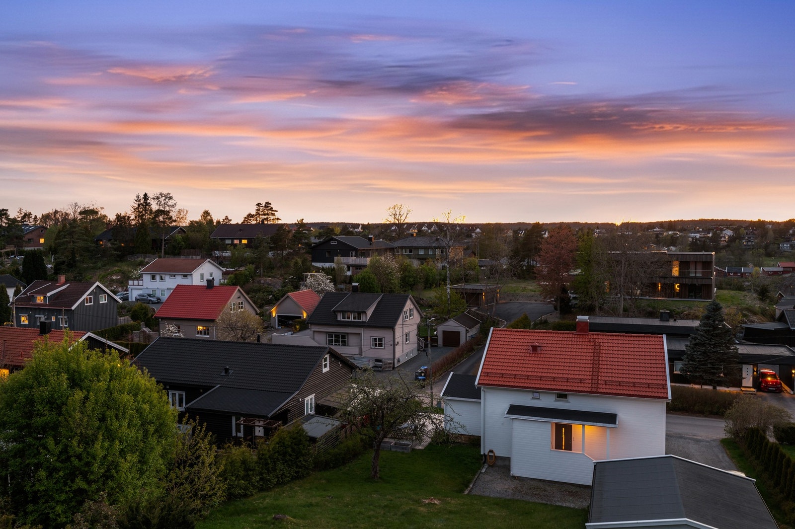 Flott utsikt over nabolaget Galleribilde