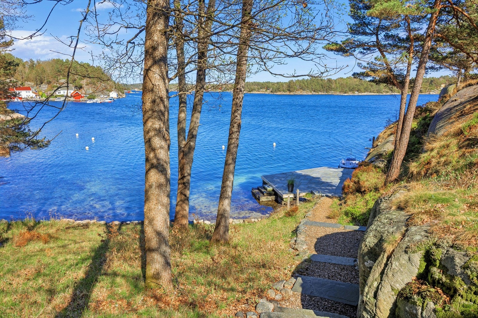 Adkomsten mellom hytta og brygga. Galleribilde