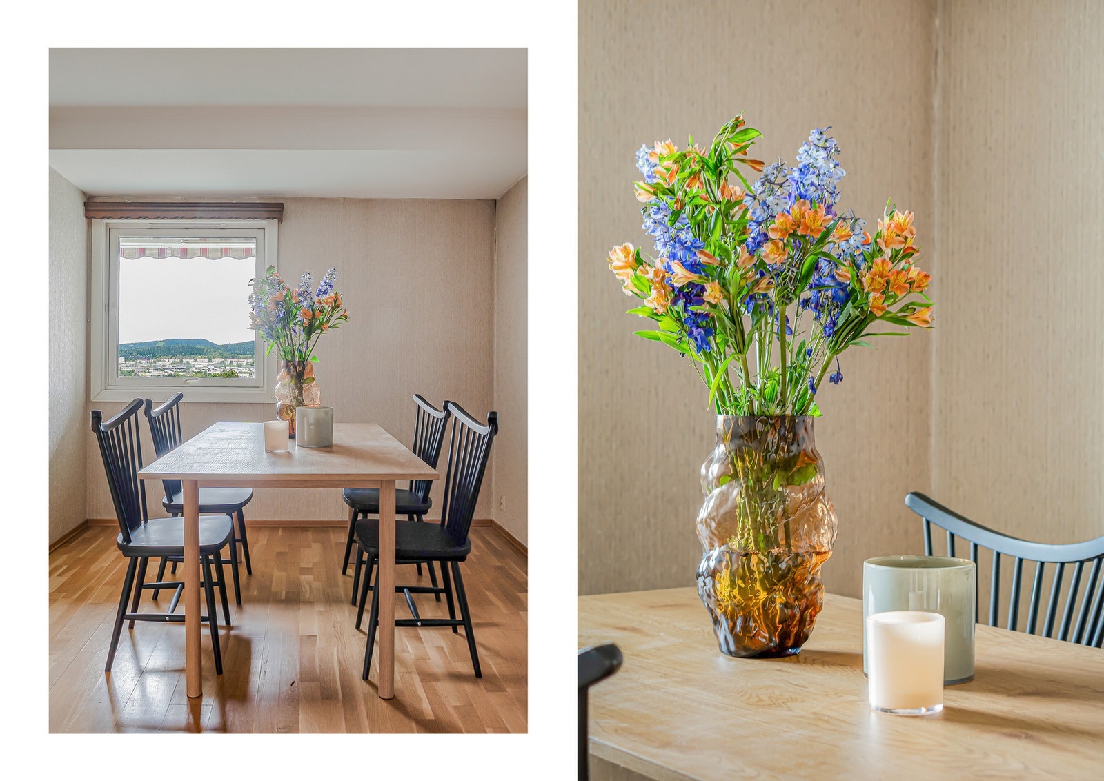 Spiseområdet i stuen har god plass til langbord, perfekt for sosiale sammenkomster med venner og familie. Galleribilde