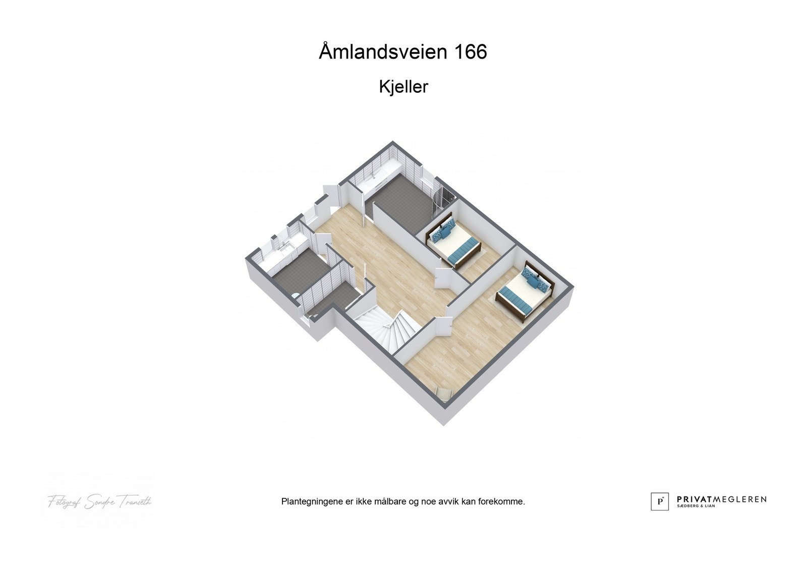 3D plantegning kjelleretasje - laget av fotograf Galleribilde