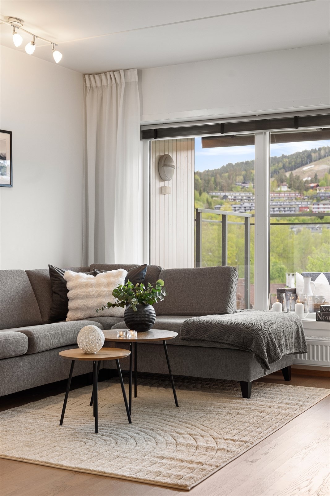 Fra stuen er det direkte utgang til balkongen. Galleribilde