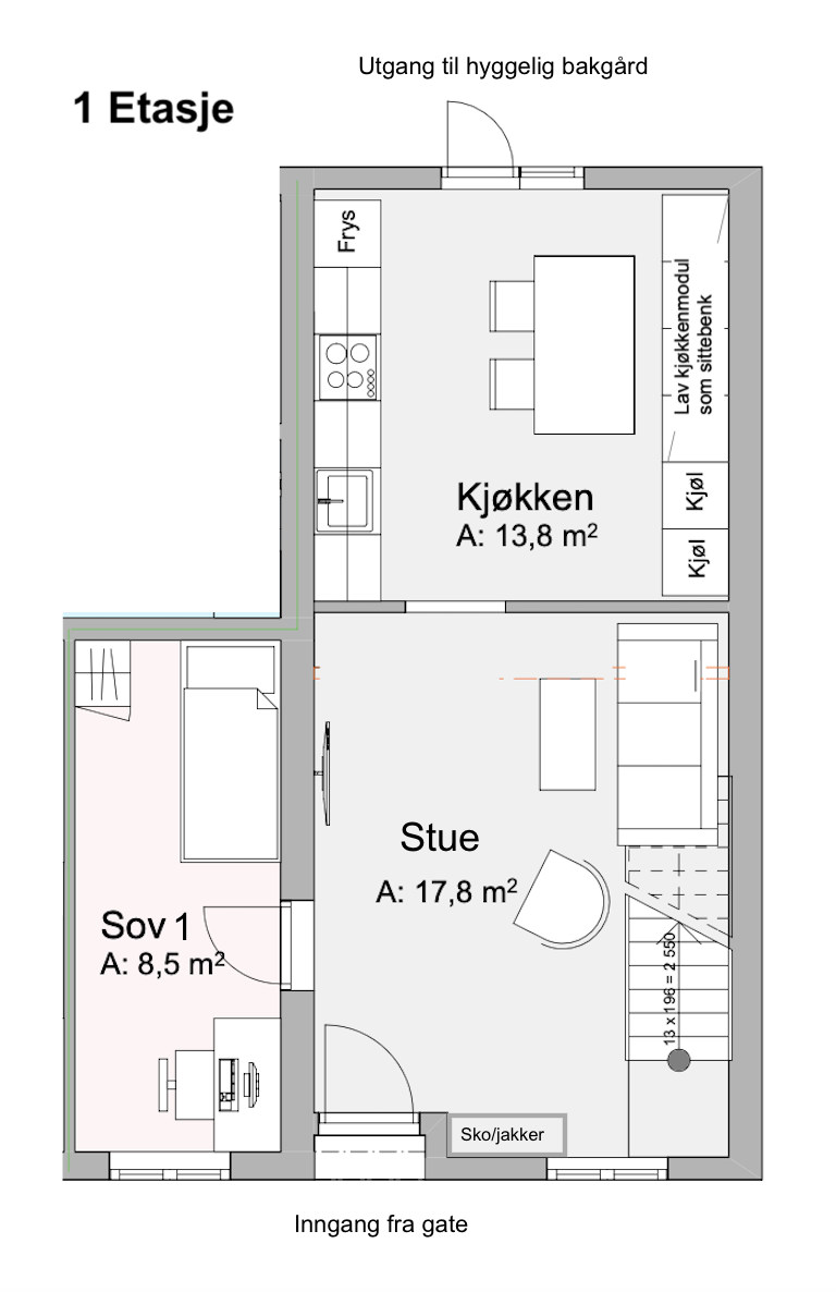 Plantegning 1. etg. Galleribilde