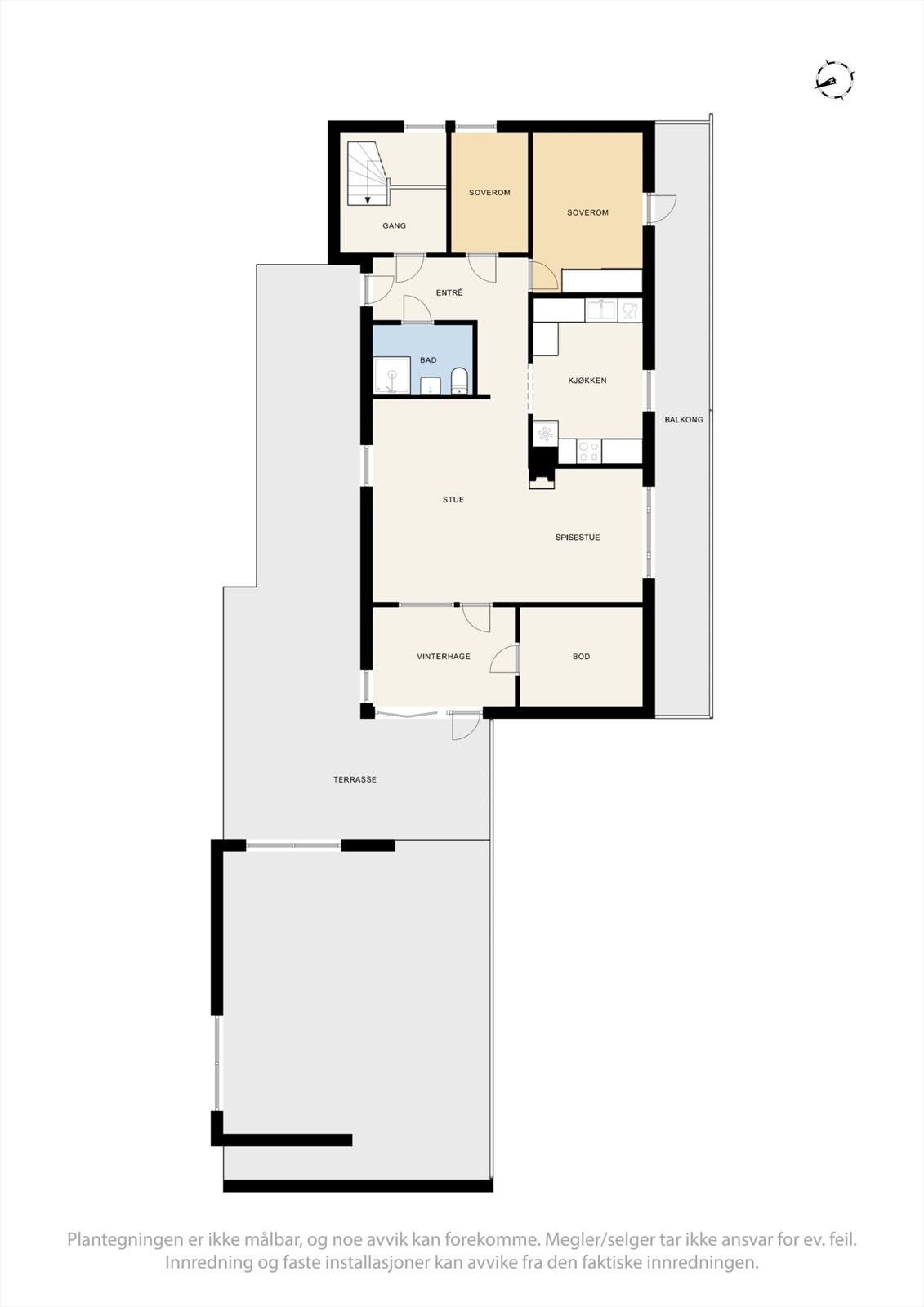 Plantegning av boligens 1. etasje. Galleribilde