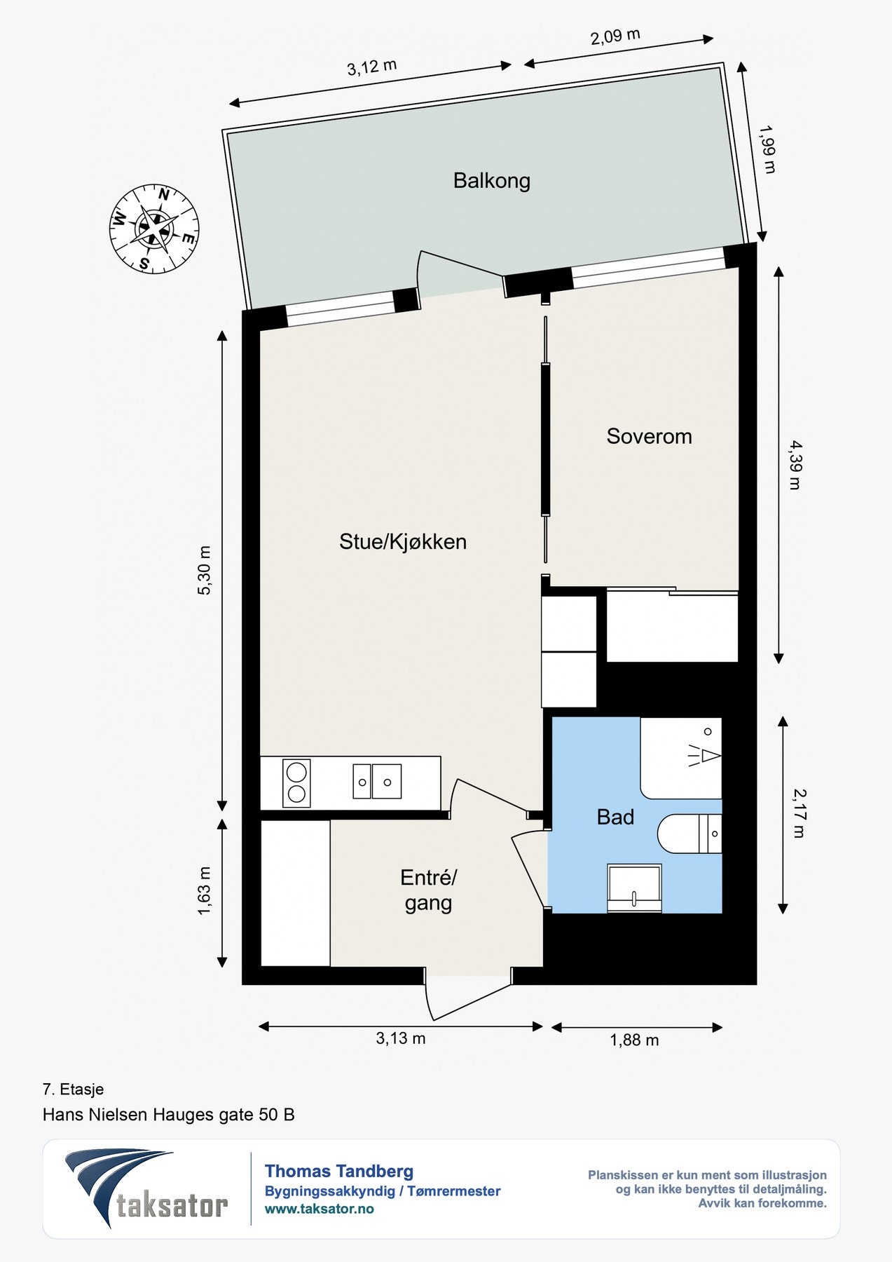 Leiligheten har en optimal planløsning som inneholder praktisk entré/gang med gode oppbevaringsmuligheter i tilknyttet walk-in closet med skyvedører, åpen stue-/kjøkkenløsning med flere naturlige møbleringssoner, innbydende flislagt baderom, soverom av go Galleribilde