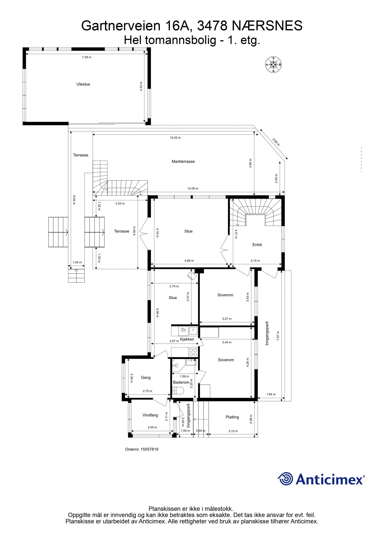 Planskisse 1. etasje Galleribilde