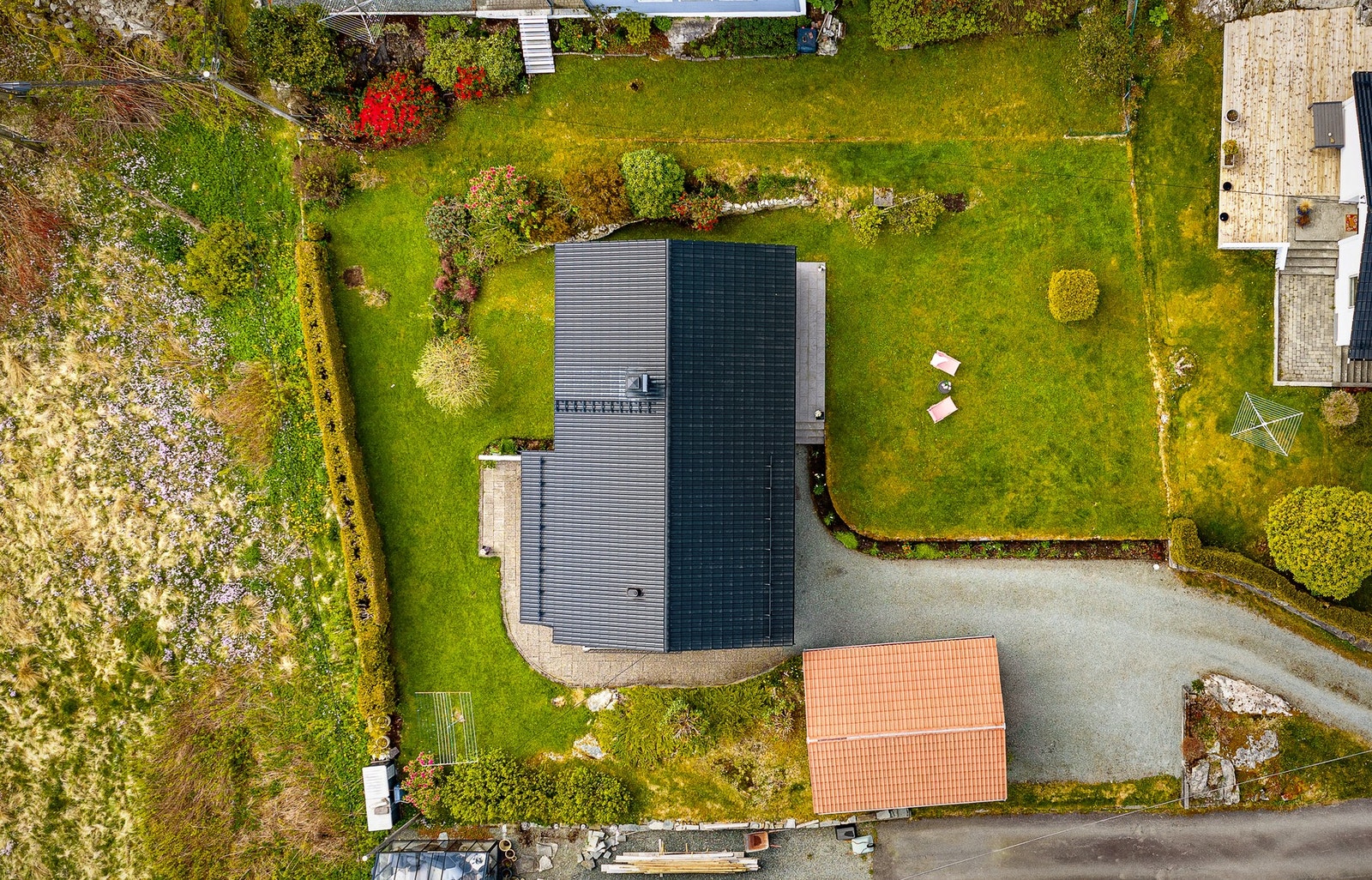 Eiendommen sett ovenfra. Galleribilde