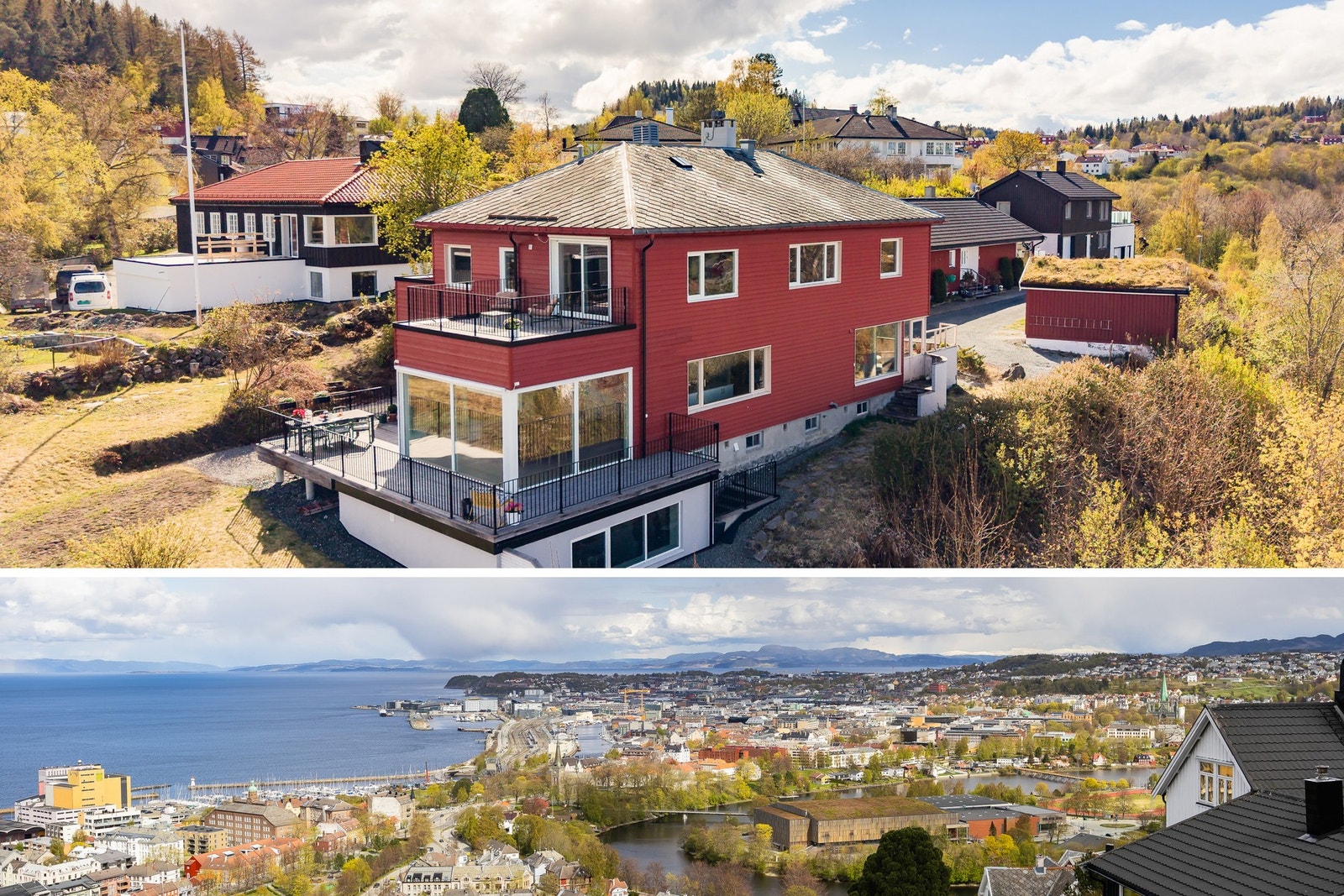 Praktfull utsikt mot fjorden, sentrum og Fosenalpene, og sol sommerstid fra tidlig morgen og helt til ca. kl 23 på kvelden. Galleribilde