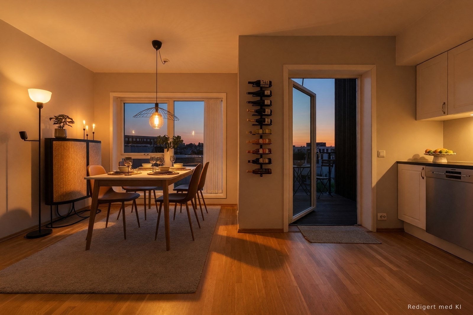 I tilknytning til kjøkkenet er det en naturlig plass for spisebord. Galleribilde