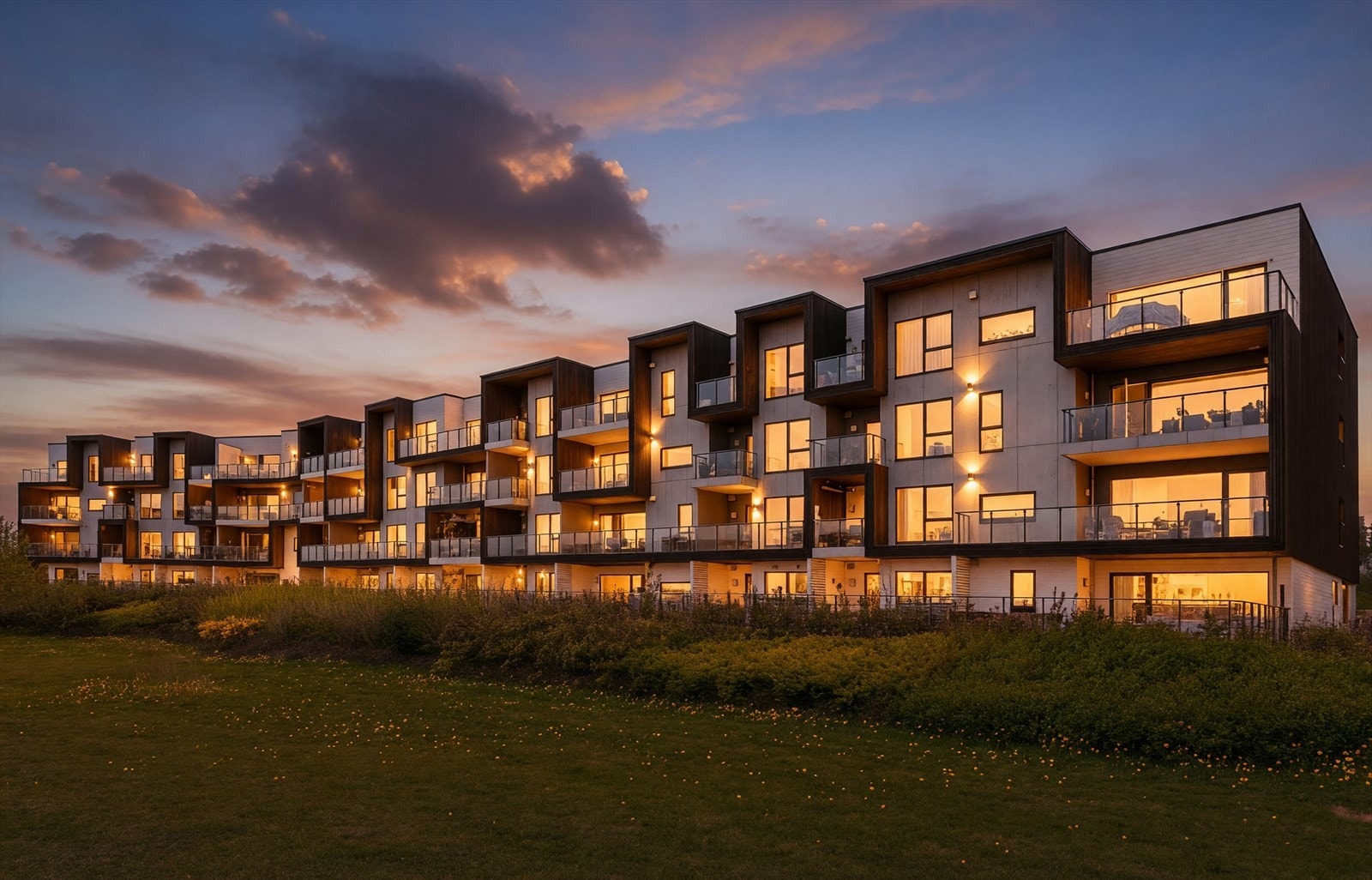 Moderne boligblokk fra 2014. Galleribilde