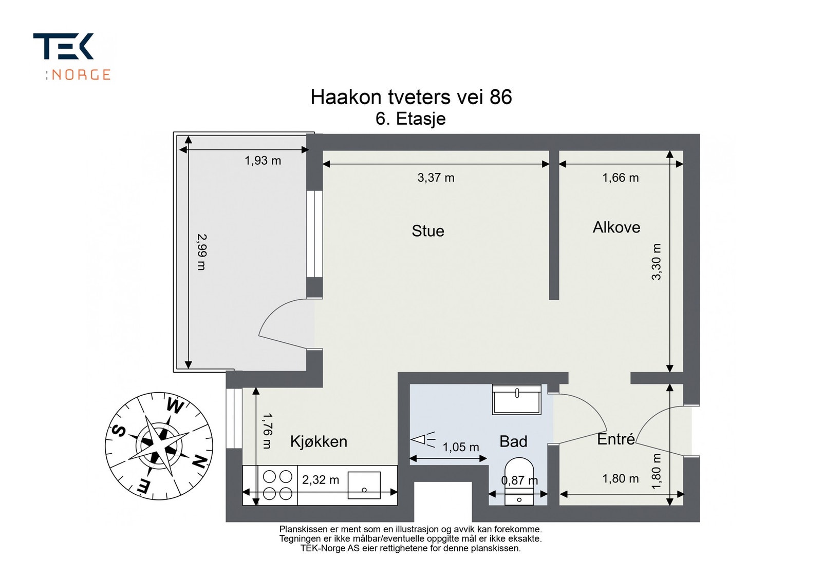 Plantegning, Haakon Tveters vei 86. Galleribilde