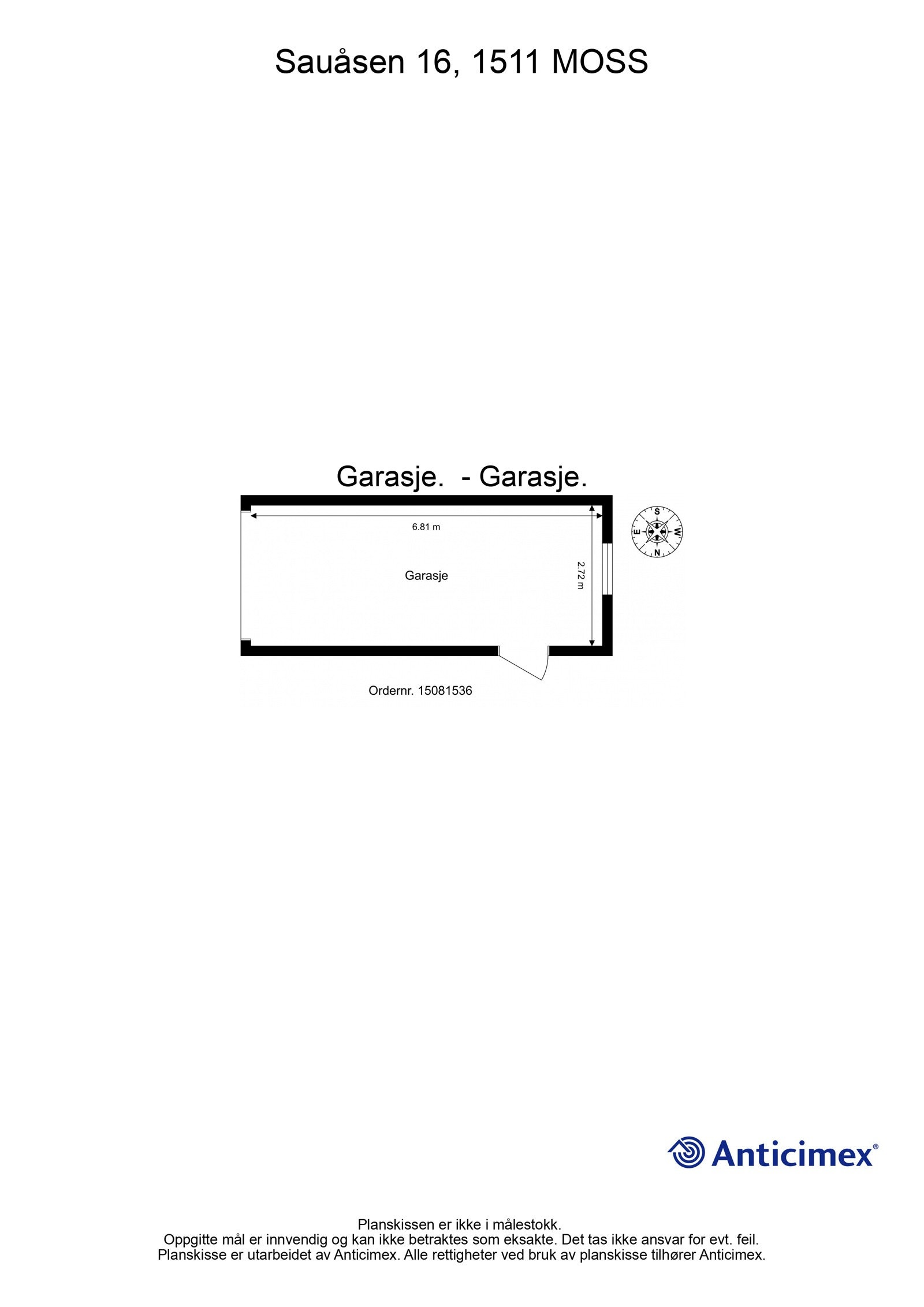 Plantegning - garasje. Galleribilde