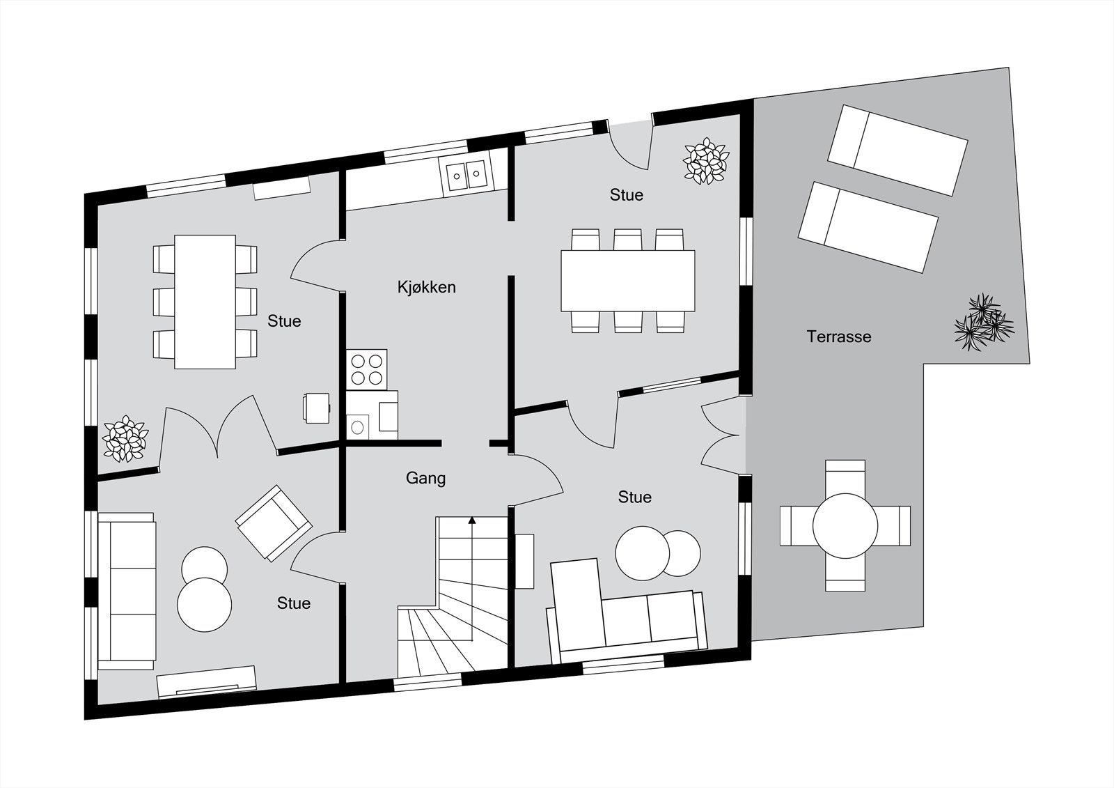 Planløsning 1. etasje Galleribilde
