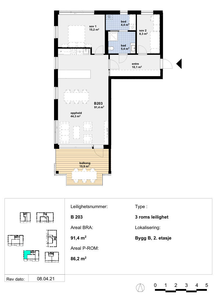 Plantegning B203 Galleribilde