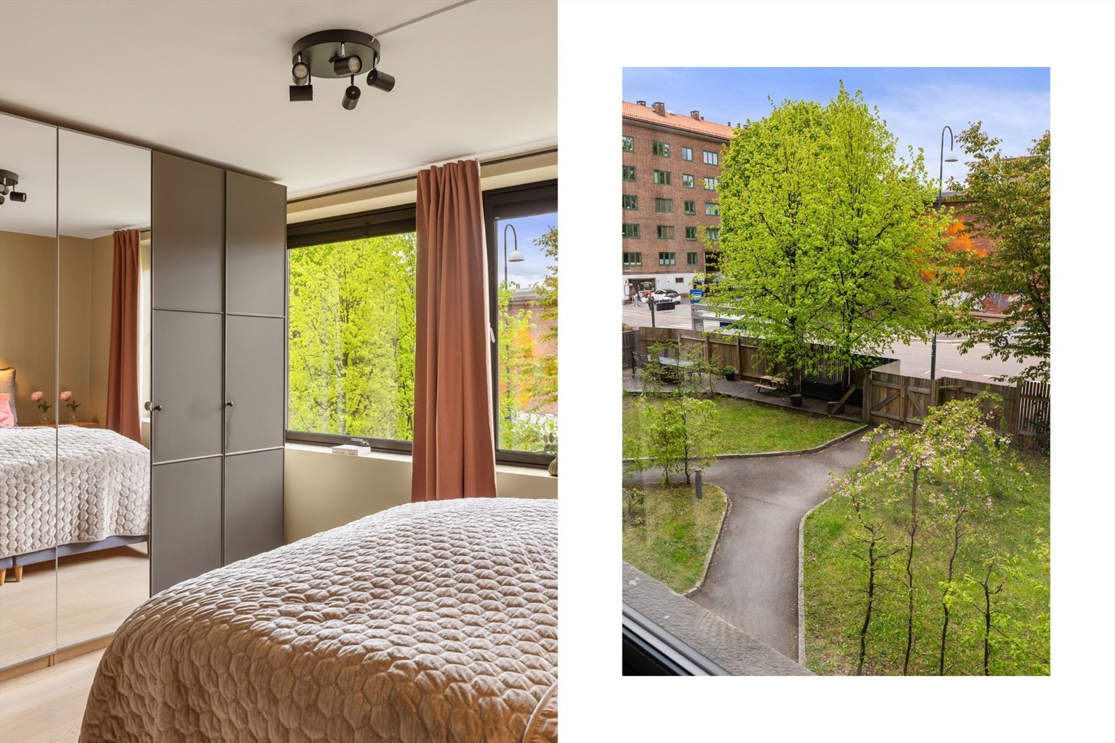 Her kan du sove godt, med rolige fargevalg og vindu vendt mot bakgården som gir fredelige netter. Galleribilde