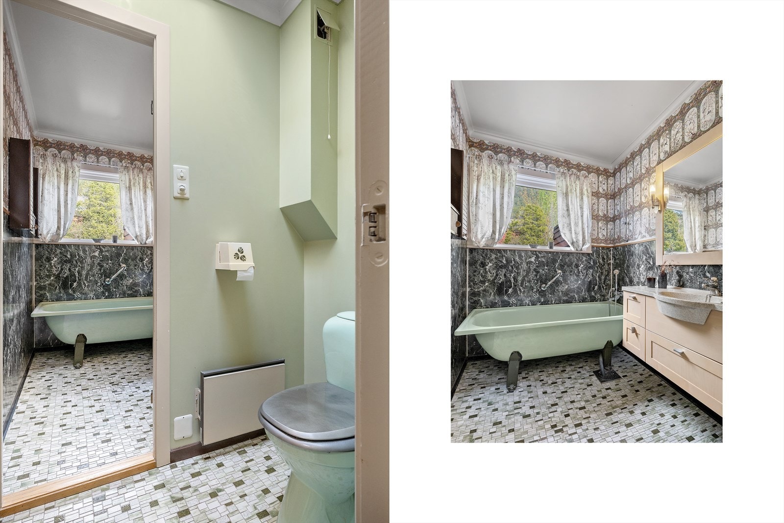 Bad og wc er i soveromsdelen av huset Galleribilde